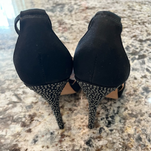 Black Rhinestone Badgley Mischka Heels - Picture 4 of 7